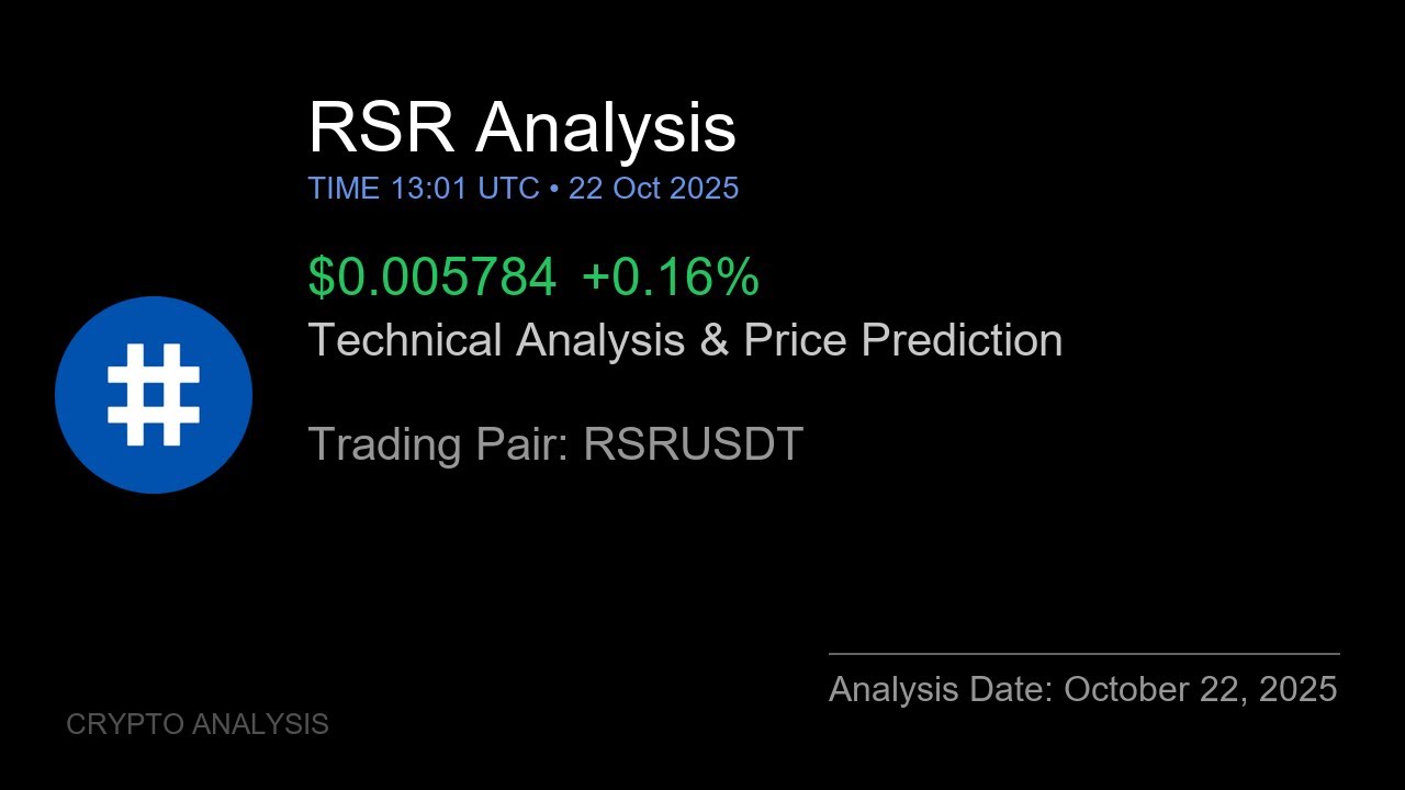 RSR (RSRUSDT) Technical Analysis - Price Prediction & Buy or Sell October 22, 2025