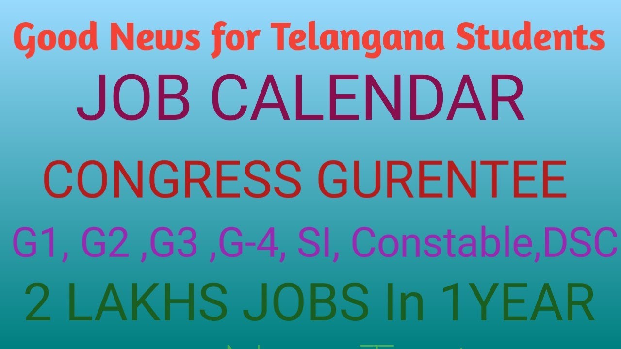 2LakhsJob Gurentee for Students by Congress party in Election Mensfesto....Job Calendar