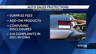 Iowa s attorney general calls for more consumer protections with auto sales