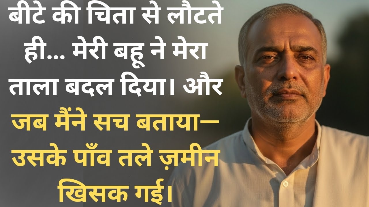 बीटे की चिता से लौटा… और मेरी बहू ने मेरा ताला बदल दिया—फिर मैंने सच्चाई बताई | FULL HINDI STORY |
