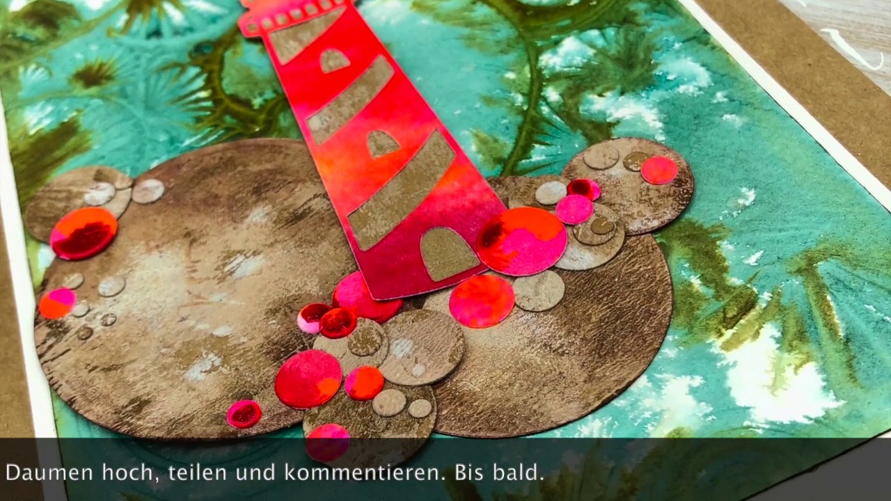 Sea themed card making Bistre colours and oddness