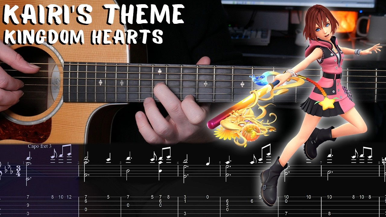 Kairi's Theme - Kingdom Hearts - Fingerstyle Guitar Tutorial + TAB