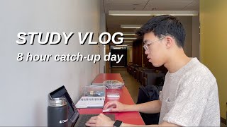 STUDY VLOG | productive CATCH UP day & 8 HOUR study with me *cramming 2 WEEKS of classes in 1 DAY*