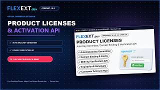 OpenCart 4 FlexExt Product Licenses & Key Generator API - Full Walkthrough & Demonstration