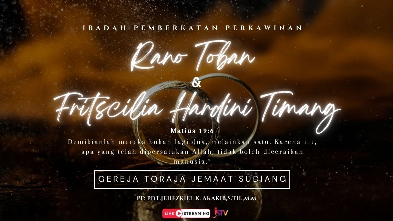 🔴[LIVE] IBADAH PEMBERKATAN PERKAWINAN Sdr. RANO TOBAN & FRITSCILIA TIMANG | GTJS | 06 DESEMBER 2025