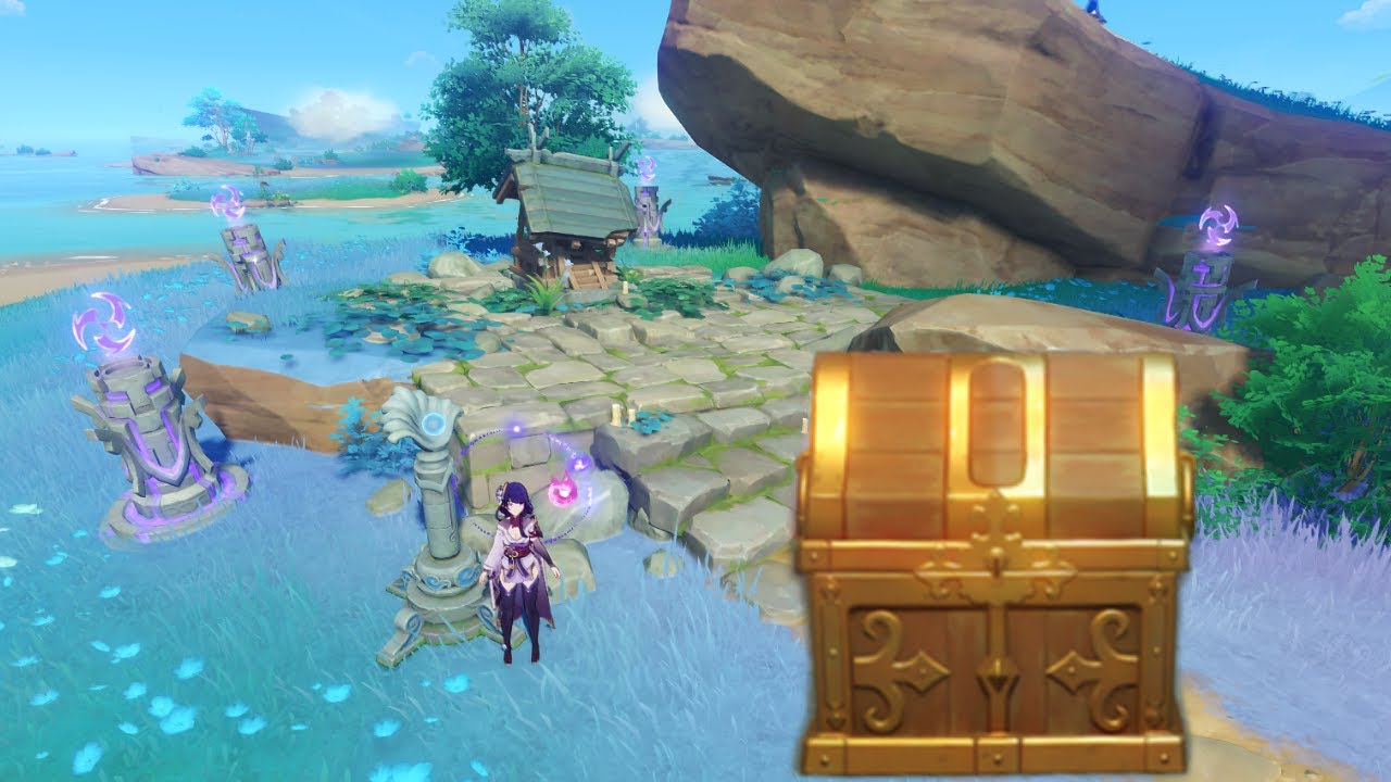 Mysterious Pillar + 4 Electro Pillar Puzzle in Watatsumi Island