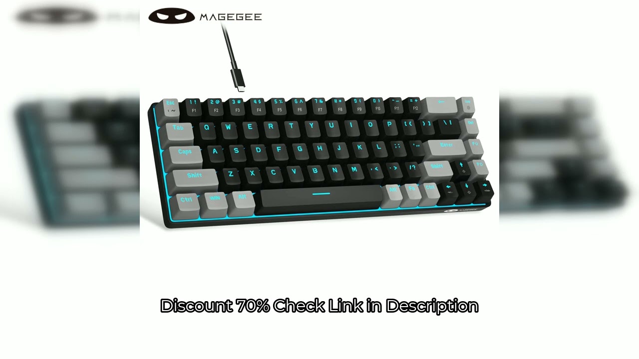 MageGee Portable 60% Mechanical Gaming Keyboard, MK-Box LED Backlit Compact 68 Keys Mini Wired Offic