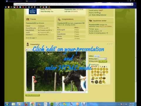 How to put Photos on your Howrse Presentation using Blingee