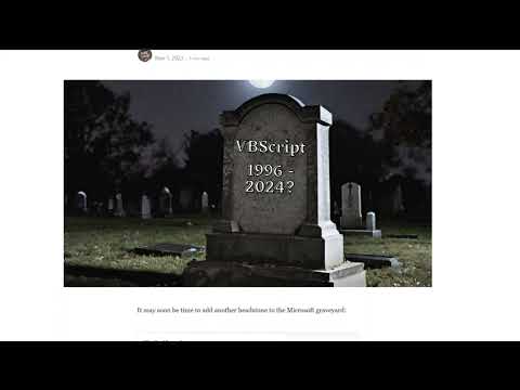 Microsoft Announces the Death of VBScript