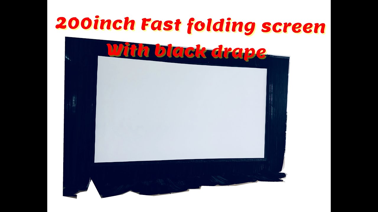 Customized screen ! 200inch fast folding screen with Black drape - YouTube