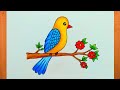 Bird Drawing How To Draw Bird Step By Step Very Easy Drawing च ड य क स न दर च त र बन न स ख PS