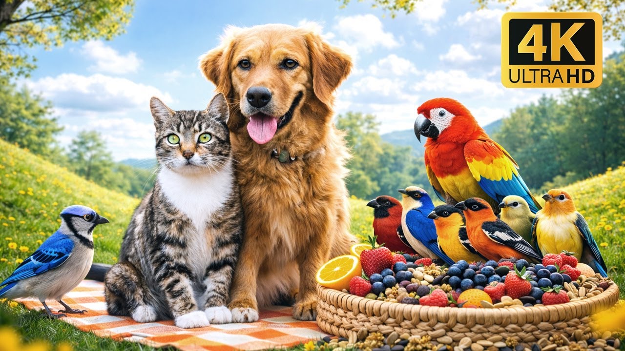 🔥 Ultimate TV for Cats & Dogs 🐦😺🐶 | Colorful Birds That Instantly Calm & Hypnotize Pets | 4K HDR