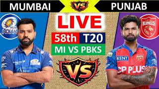 🔴Live: Mumbai vs Punjab, Match-58, IPL 2026 | MI vs PBKS | Live Cricket Match Today | #ipl #live