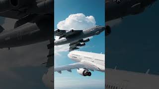 Surprise Encounter In The Clouds B - 52 And Boeing B - 52 Airliner