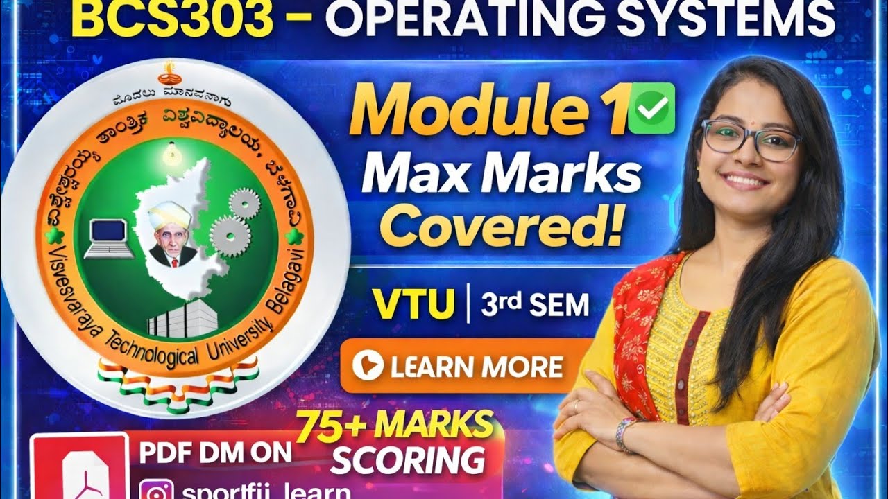 “VTU BCS303 OS Module 1 – Score 75+ Marks with Ease! ✅” PDF check description! 