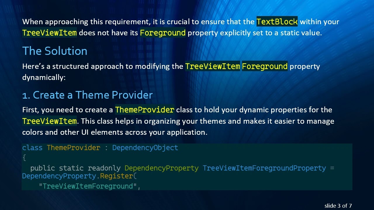 Setting Custom Foreground Color for TreeViewItem in WPF Code Behind