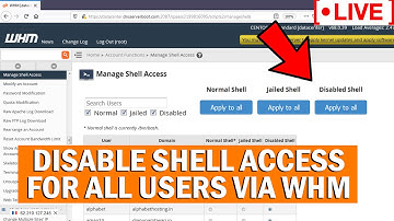 [🔴LIVE] How to disable shell access for all users via WHM root?