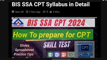 How to prepare for BIS SSA CPT | SSA COMPUTER PROFICIENCY TEST #bisssacpt #presentaffairs