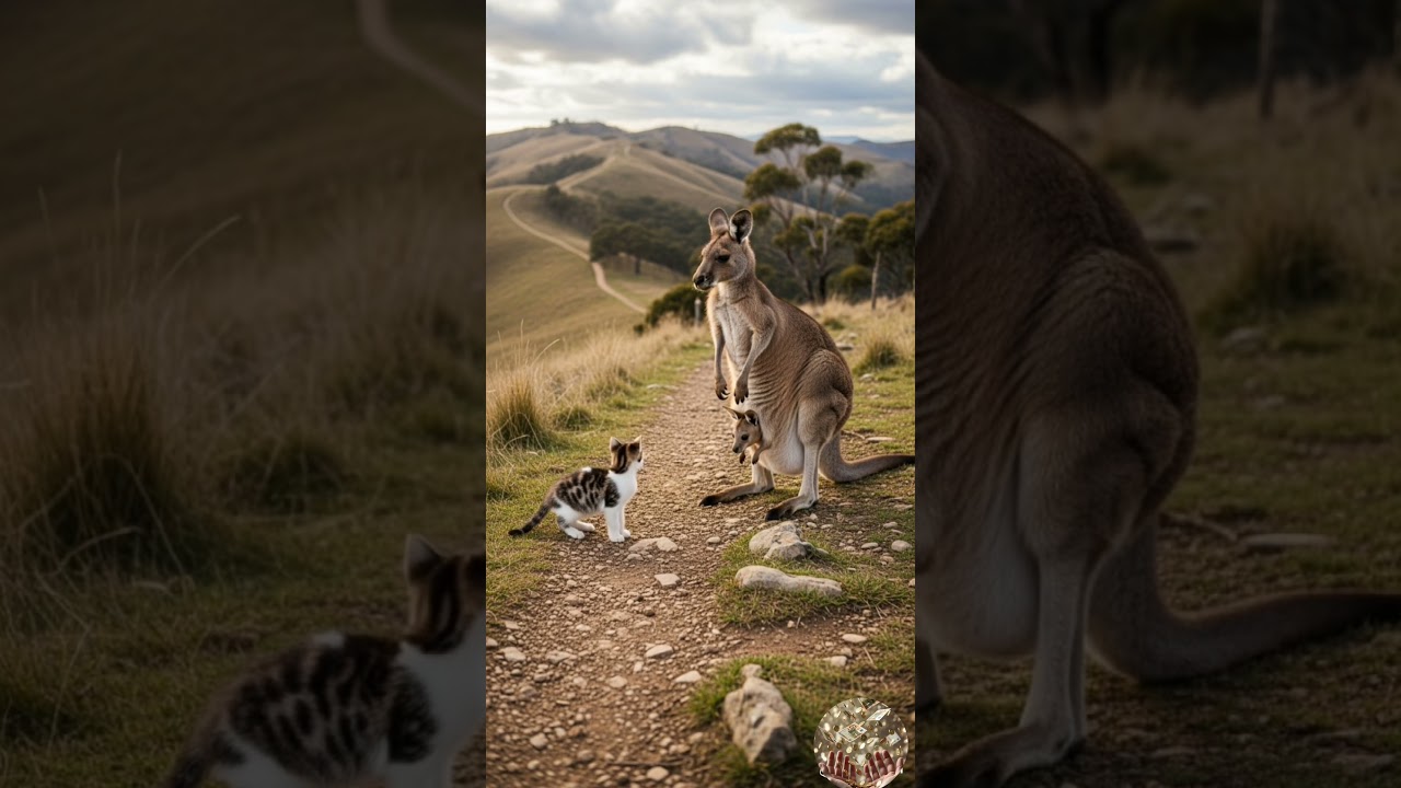 Cat Can’t Believe Baby Kangaroo in Pouch! 😲 | Cute Animal Reaction