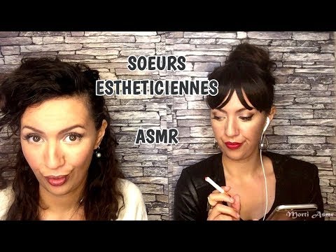 ❤️ ASMR SOEURS ESTHETICIENNES- ROLEPLAY maquillage 💄  et soin manucure avec la peste - morti asmr