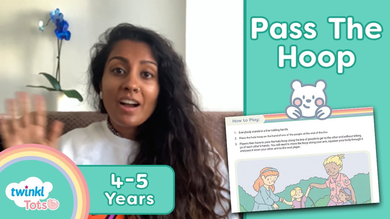 Twinkl Tots Pass The Hoop Activity | Physical Development 4-5 Years