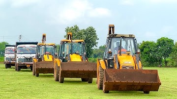 New Jcb 3dx Backhoe Machine Loading Red Mud In Mahindra and Swarai Tractor|Jcb and TractorCartoon 😍