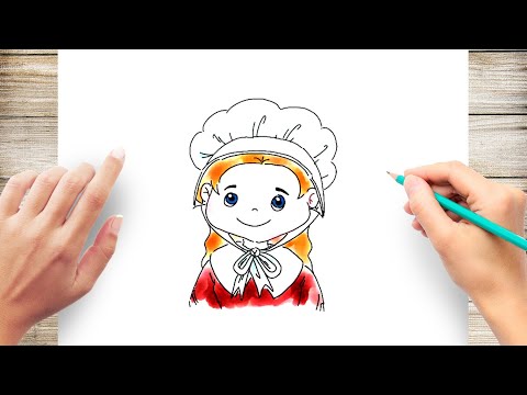 how to draw a Pilgrim Girl