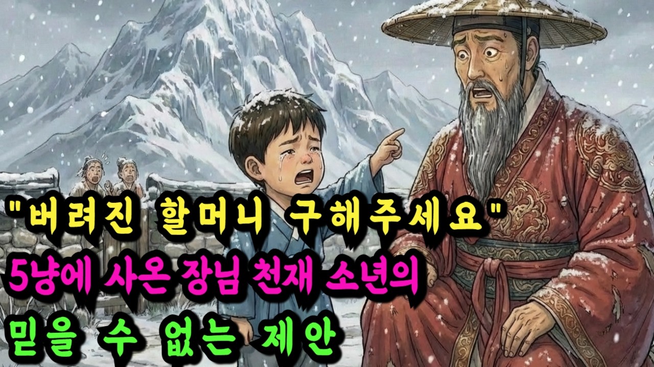 산속에 버려진 할머니를 구해주셔야 해요 5냥에 사온 눈 먼 천재아이 소년이 정승 가문의 폐망을 막은 사연! 조선의 운명을 뒤바꾼 충격적인 정체  야담 민담 전설 설화 옛날이야기 수