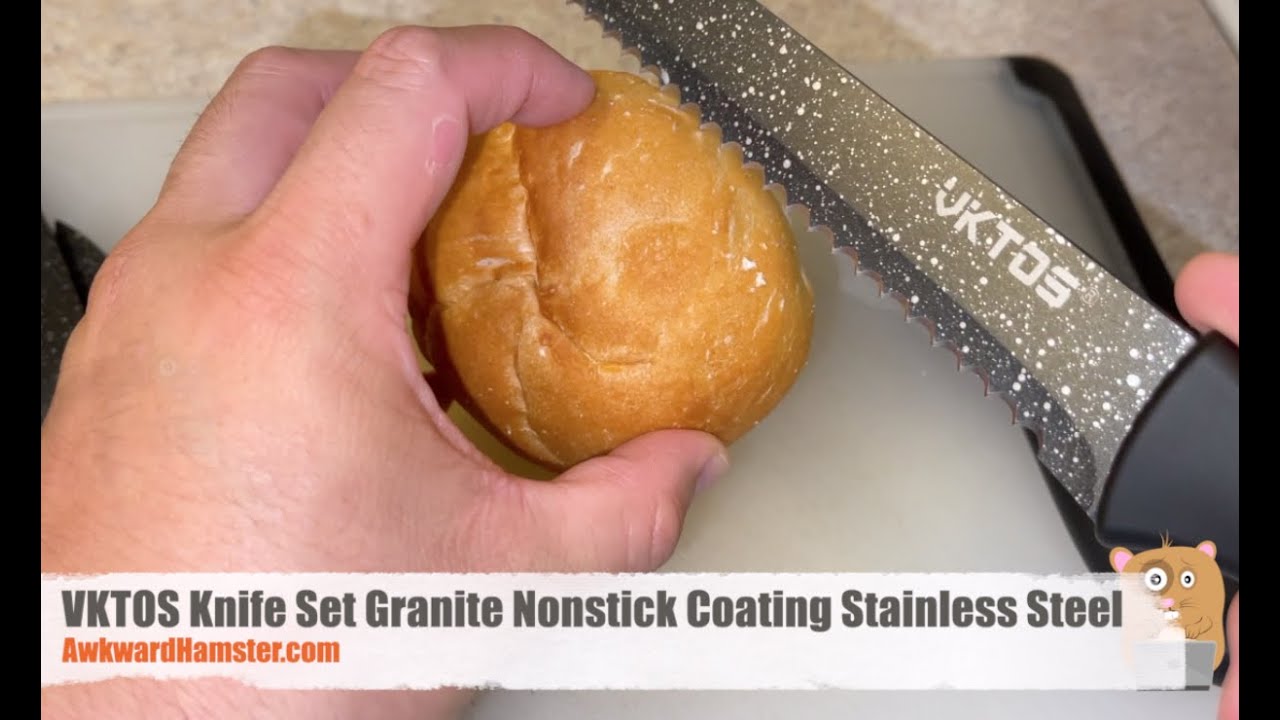 VKTOS Knife Set Granite Nonstick Coating Stainless Steel