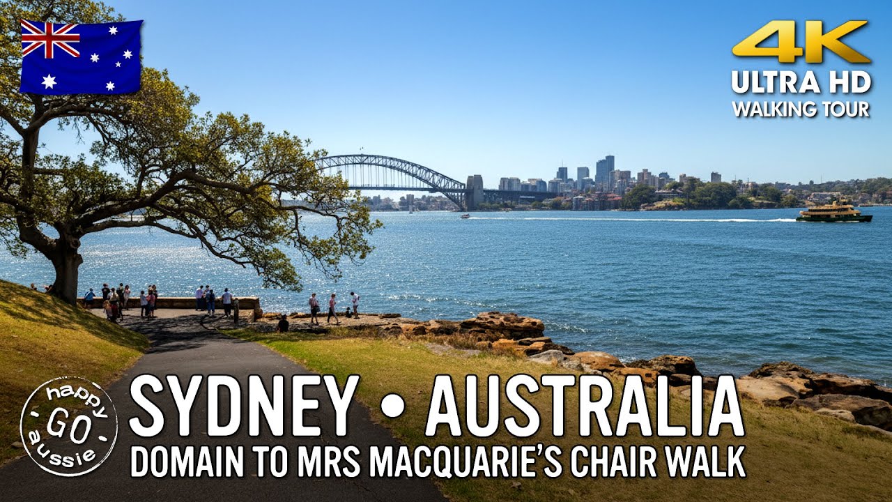 SYDNEY AUSTRALIA | Domain to Mrs Macquarie's Chair Walk | 4K