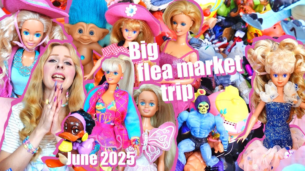 Big TOY & DOLL HUNTING trip at flea markets in Berlin - 80s 90s Barbie, Petra dolls,Trolls, MotU