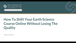 How to Shift Your Earth Science Course Online Without Losing Quality