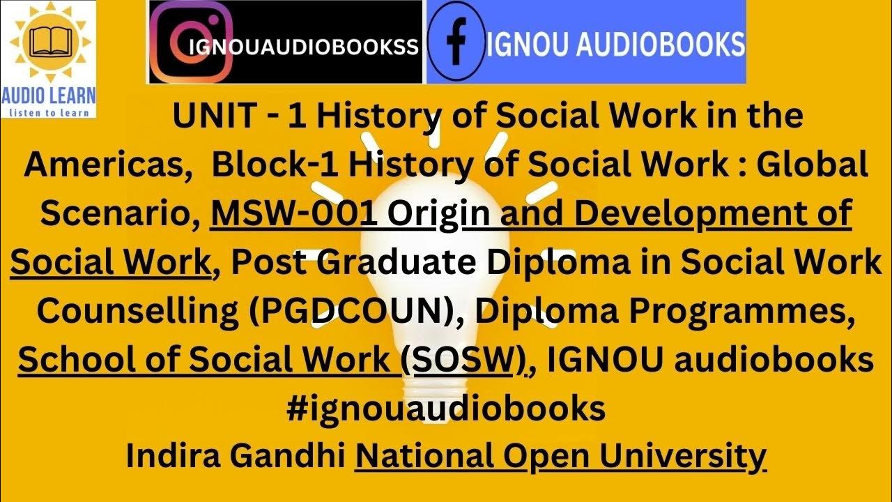 UNIT 1 History Of Social Work In The Americas Block 1 MSW 001 PGDCOUN chapter-2-the-history-of-social-work-chapter-2-the-history-of-social