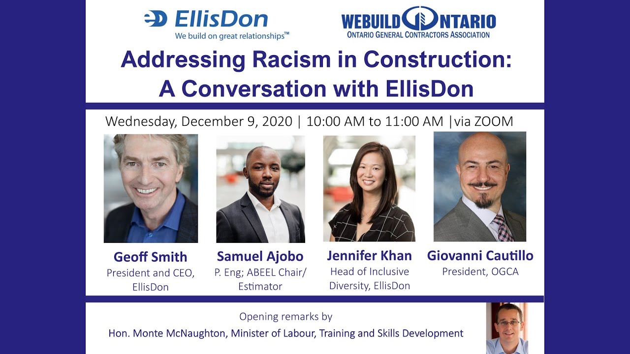 Addressing Racism in Construction: A Conversation with EllisDon Webinar 12.09.2020