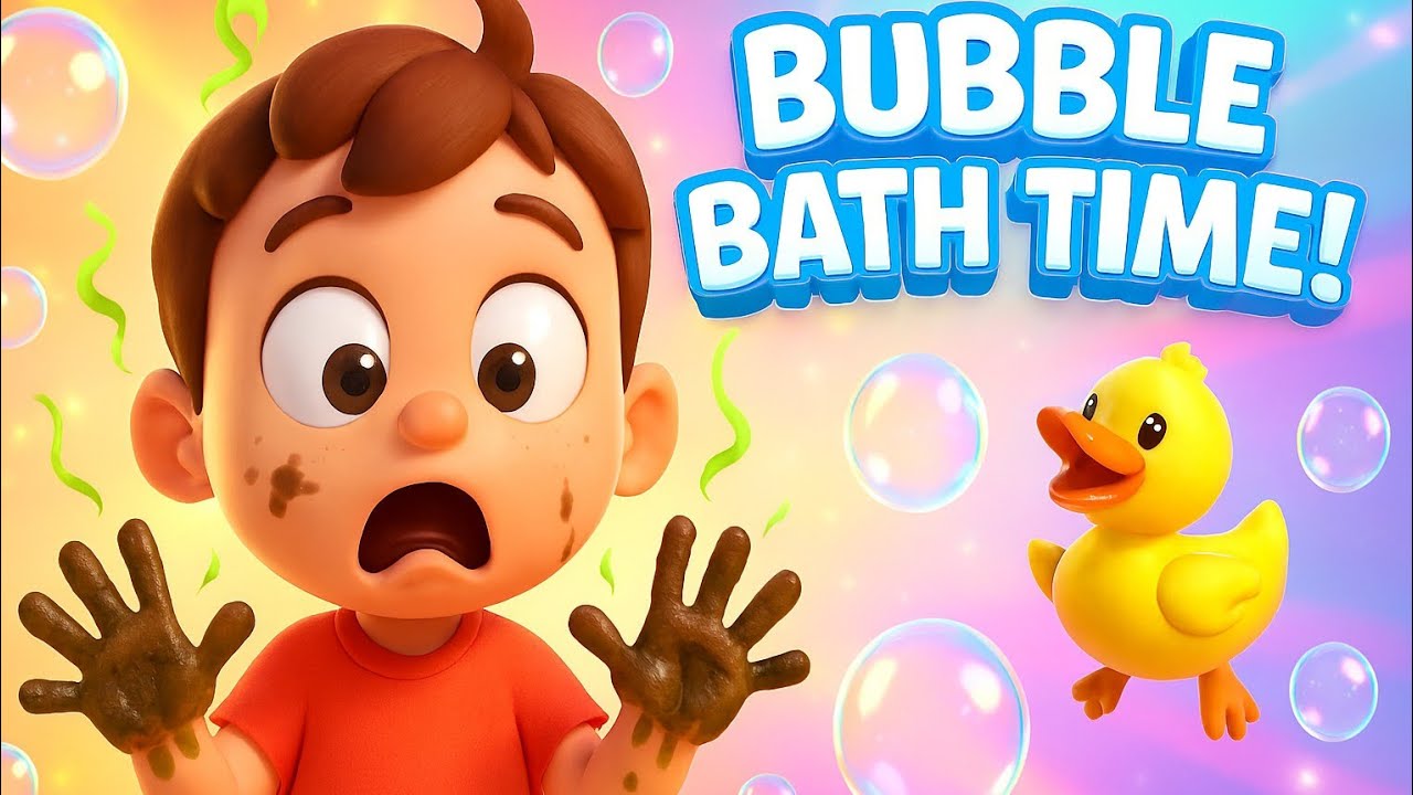 Bubble Bath Time Song | Wash & Clean Kids Rhyme | Fun Hygiene Cartoon for Children