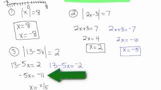 Solving Absolute Value Equations (Examples 1-7) v2