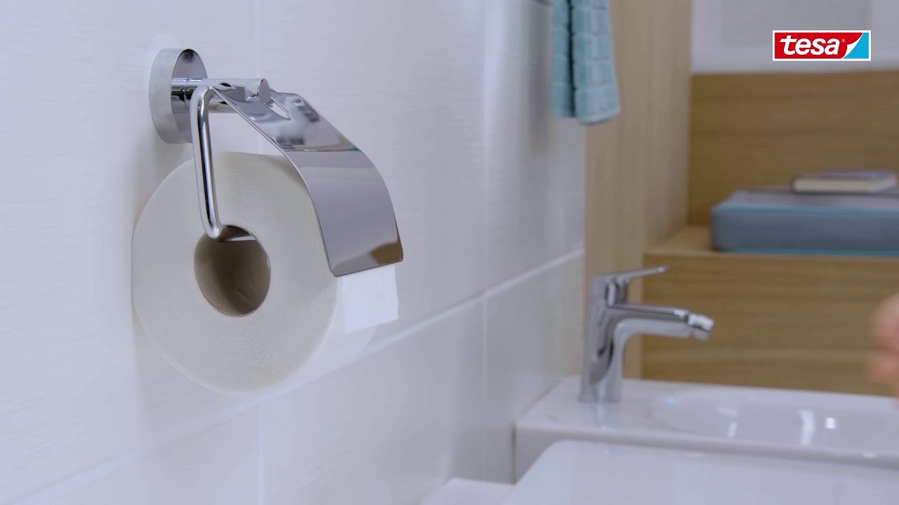 Uchwyt na papier toaletowy z przykrywką tesa® Smooz (40315) – jak zamontować? (Klej w strzykawce)