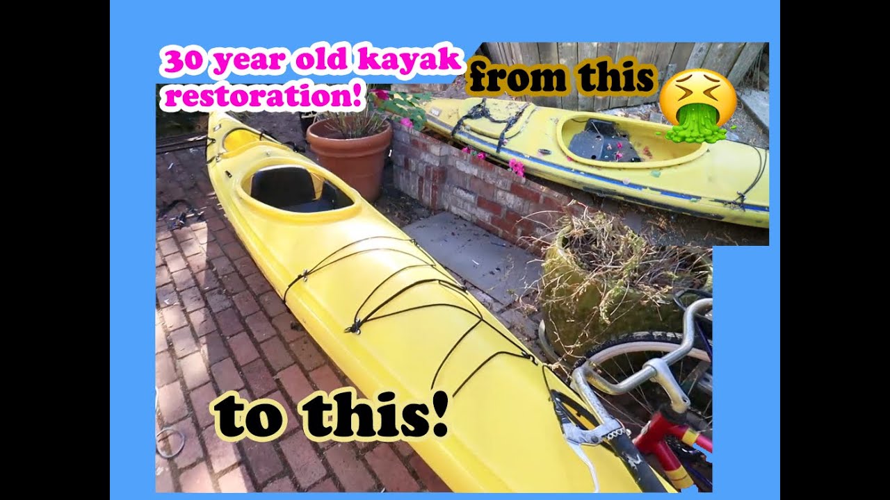 Restoring a 30 year old Aquaterra Chinook 17 ft long kayak - YouTube