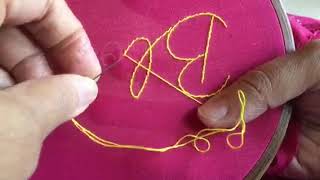 Hand embroidery for beginners-stem stitch lettering (left handed)