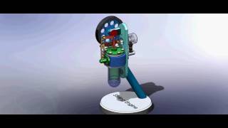 SOLIDWORKS Vertical  Stirling Engine with Glass Dome By Tony Petrillo