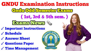 GNDU Examination Instructions || Gndu Odd Semester Exams 2022 || Admit Card || Datesheet || News
