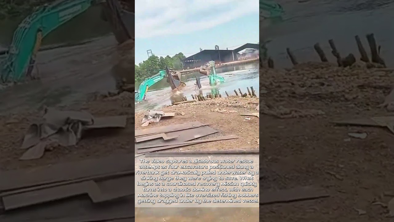 Rescue Gone Wrong: Four Excavators Join Sinking Ship in Epic Fail