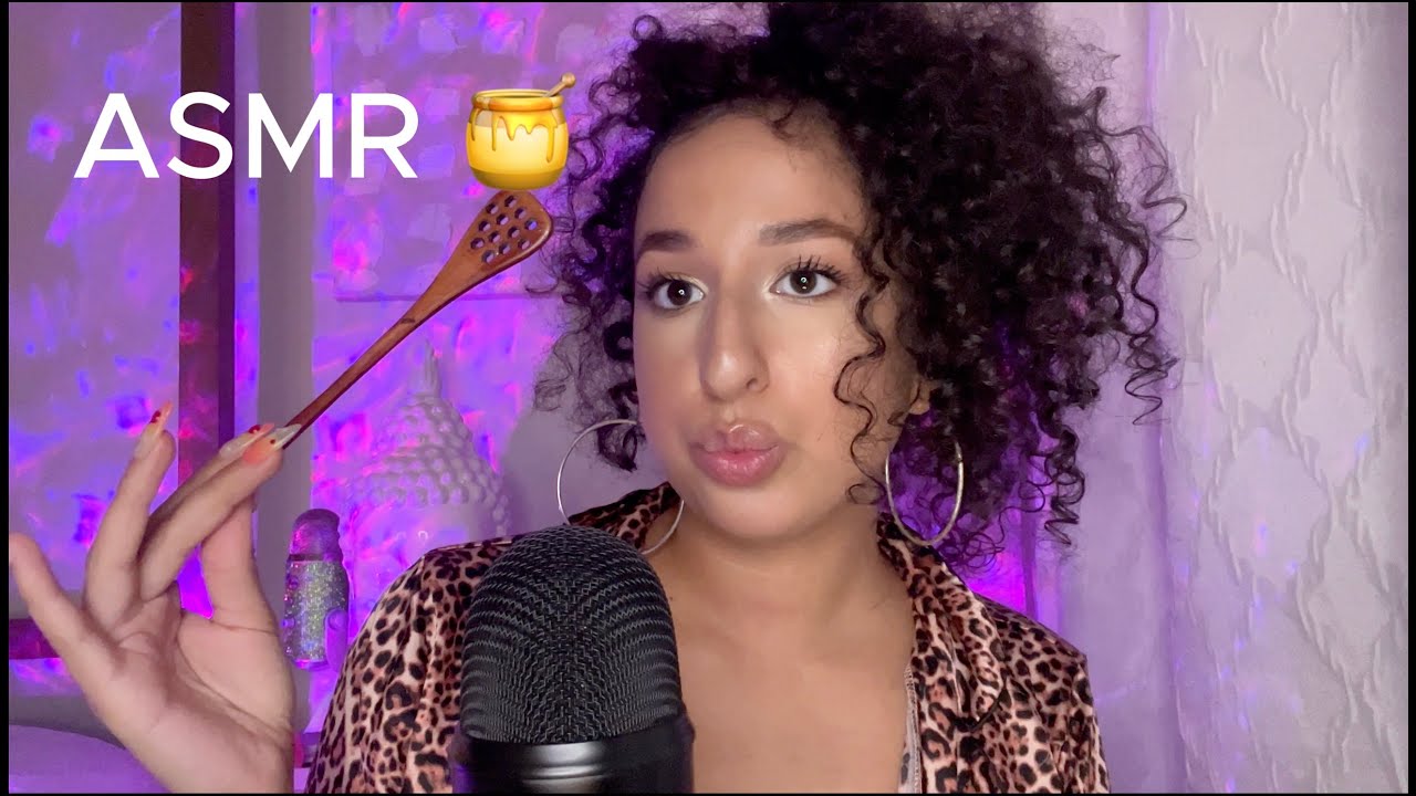 ASMR| Wet Mouth Sounds & Honey Spoon 🍯💤 #asmrmouthsounds #mouthsounds #tingles #asmr