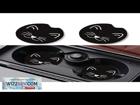 2pcs Cat Pattern Car Cup Holder Coasters Anti Slip Shockproof Universal Fashion Car Review