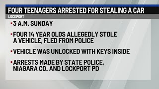 Four 14-year-olds arrested for stealing car in Lockport
