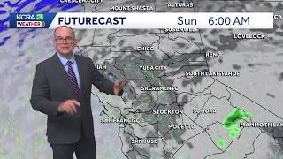 Clouds increasing overnight with cooler temperatures and rain chances Sunday