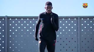 Dembele Returns to hard training after injury for Barcelona