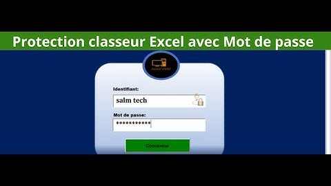 Créer une Protection de classeur Excel avec Mot de passe