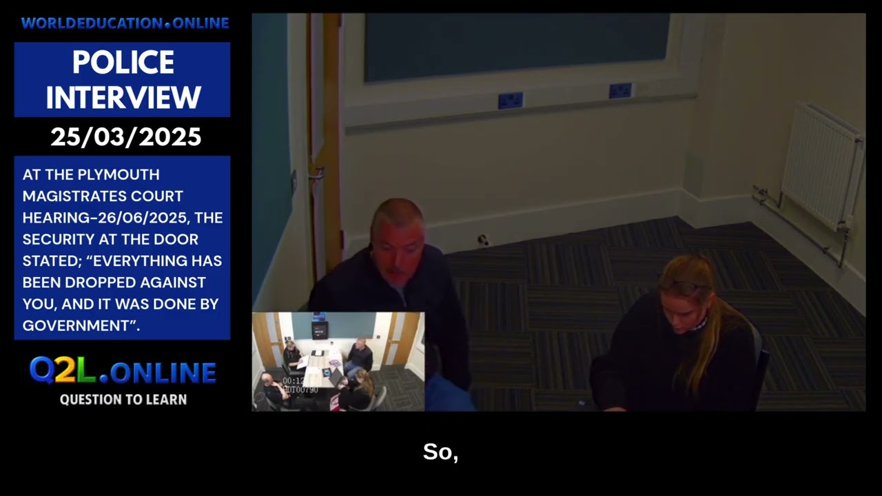 @seangrinyer World Education Online: Police Interview (Contempt of Court) for Filming