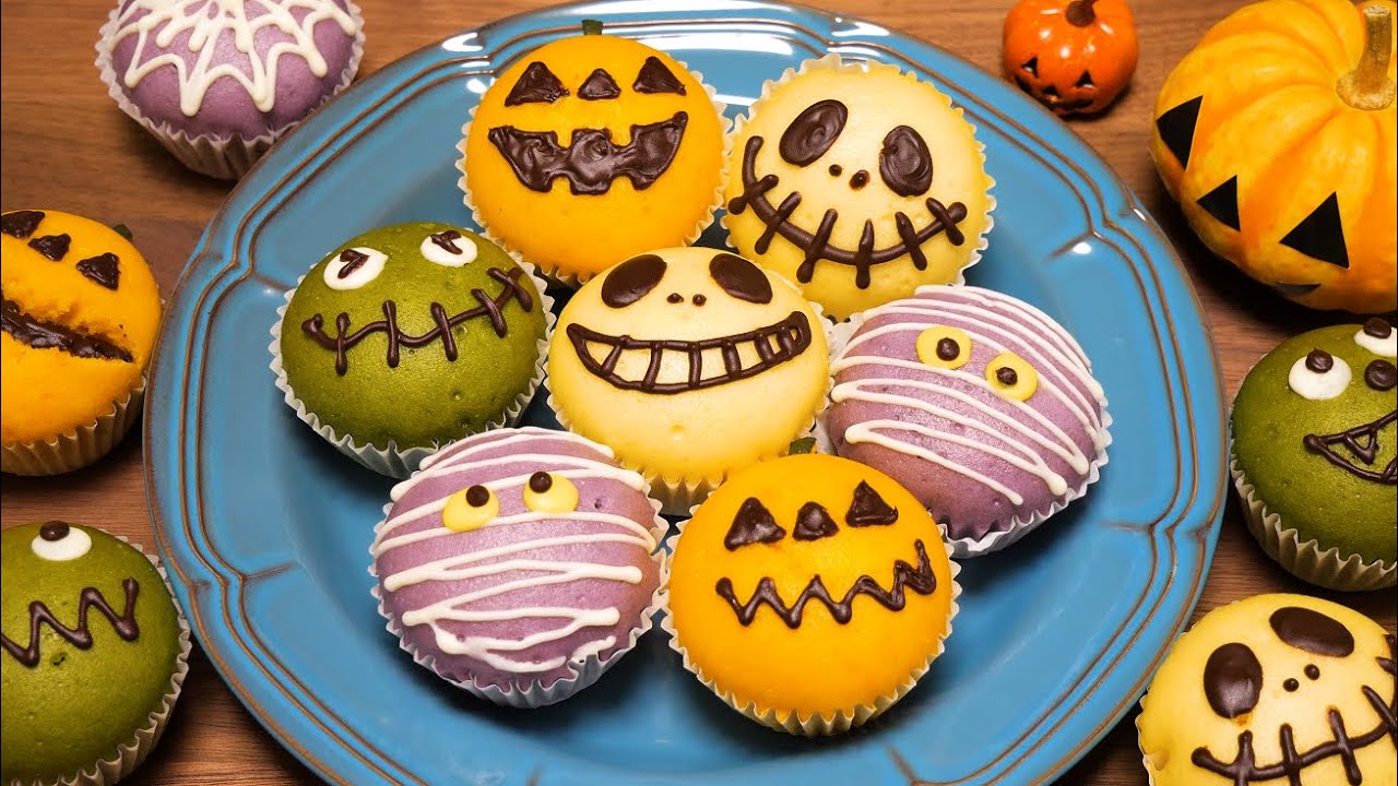 【ハロウィン】もっちりふわふわ！ハロウィン蒸しパンの作り方丨Halloween Steamed Bread